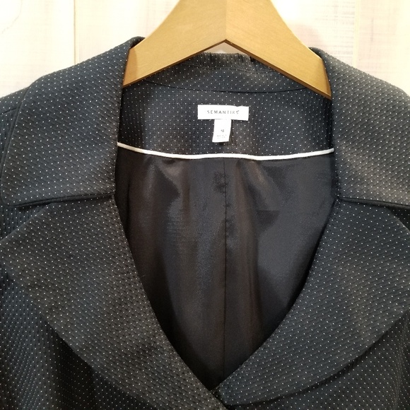 Semantiks Black and White Polka Dot Blazer 16 - Picture 2 of 4